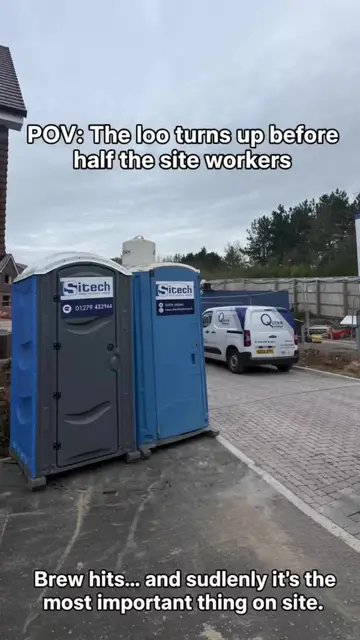 POV: the loo turns up before half the lads… then the brew hits and it’s suddenly the most important thing on site. 😅  
